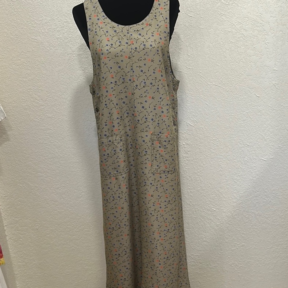 Authentic Directives Country Floral Maxi Dress - Floral Khaki Medium